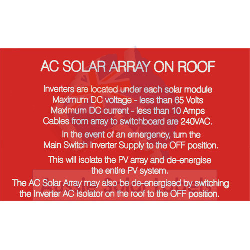 AC Solar Array on Roof  SKU:0052