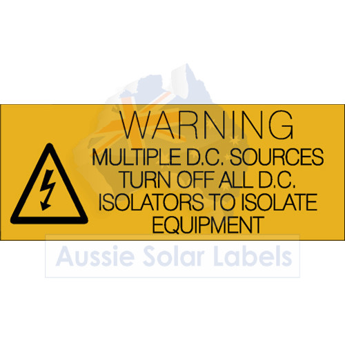 Warning Multiple DC Sources Equipment SKU:0040
