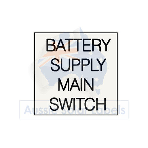 Battery Supply Main Switch SKU:0065