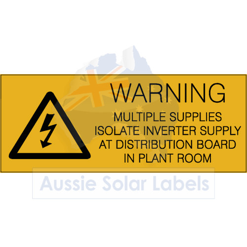 Warning Multiple Supplies Distribution Board in Plant Room SKU:0087