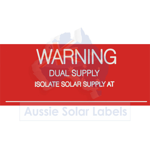 Warning Dual Supply Isolate solar supply at Distribution Board SKU:0088