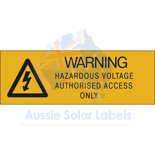 Warning Hazardous Voltage Authorized Access (small)  SKU:0089