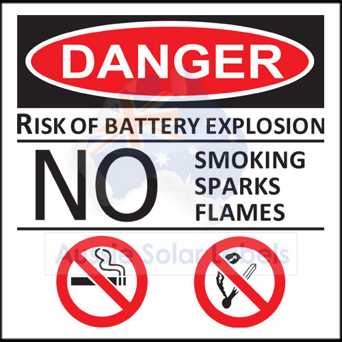 Danger Risk of Battery Explosion (Sticker) SKU:0129