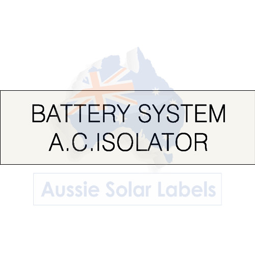 Battery System A.C. Isolator
  SKU:0146