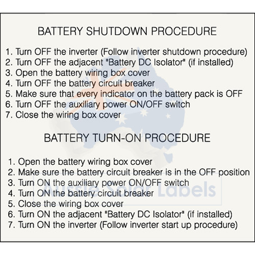 Battery Shutdown / Battery Turn-On Procedure (LG Chem) SKU:0211