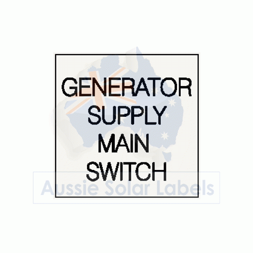 Generator Main Switch Supply SKU:0225