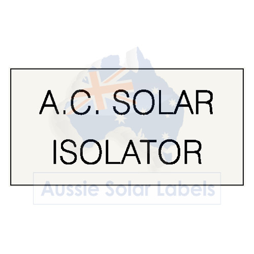 A.C. Solar Isolator SKU:0233