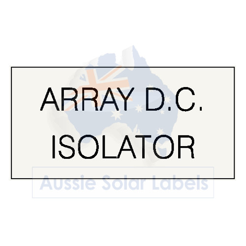 Array D.C. Isolator SKU:0259