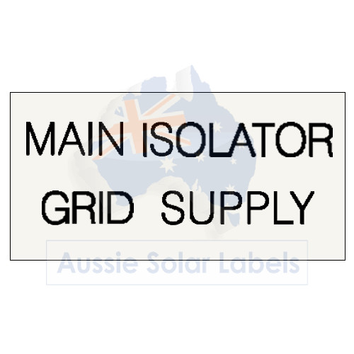 Main Isolator Grid Supply SKU:0260